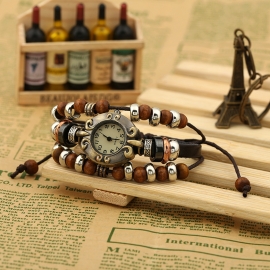 Vintage cowhide bracelet watch