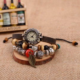 Vintage cowhide bracelet watch
