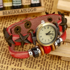 Vintage leather bracelet watch men and women fashion bracelet watch college student personality leather watch