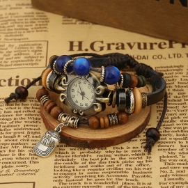 Vintage cowhide bracelet watch