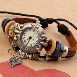 Vintage cowhide bracelet watch