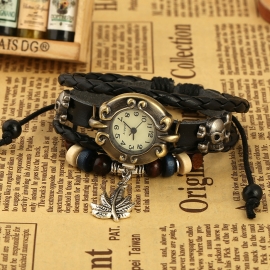 Vintage cowhide bracelet watch