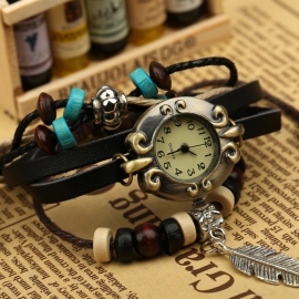 Cowhide bracelet watch