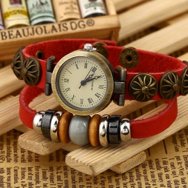 Vintage leather bracelet watch men and women watch student watch