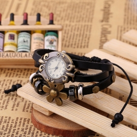 Vintage cowhide bracelet watch