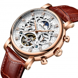 Luxury watch mechanical moon phase calendar high quality automatic tourbillon mechanical man watch