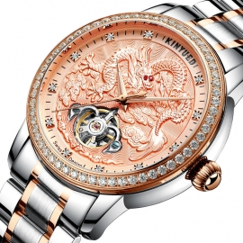 Distinctive style gold diamond watches luminous waterproof tourbillon automatic watch wholesale montre homme