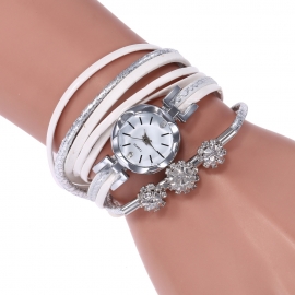 New style old fastion luxury three big rhinestone decoration female quartz wathces