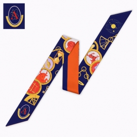 Long print silk smooth look charmeuse print head tape belt sashes