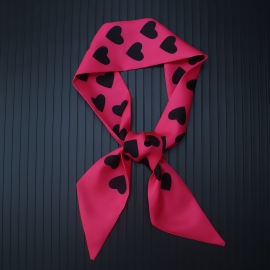 Long print silk smooth look charmeuse print head tape belt sashes