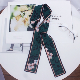 Long print silk smooth look tape belt sashes