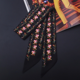 Long print silk smooth look tape belt sashes