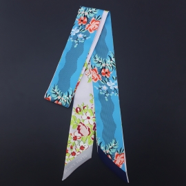 Long print silk smooth look charmeuse print head tape belt sashes