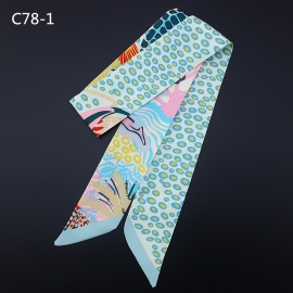 Long print silk smooth look tape belt sashes