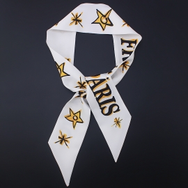 Long print silk smooth look charmeuse print head tape belt sashes