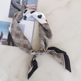 Print silk smooth look charmeuse square scarf