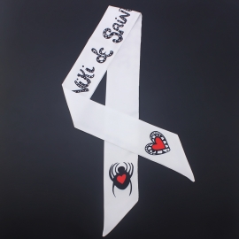 Long print silk smooth look charmeuse print head tape belt sashes