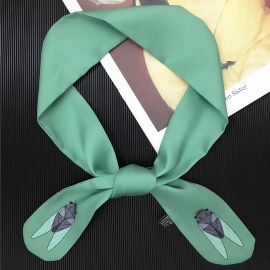 Long print silk smooth look tape belt sashes