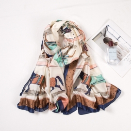 Silk smooth look charmeuse long scarf