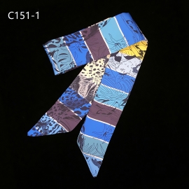 Long print silk smooth look tape belt sashes