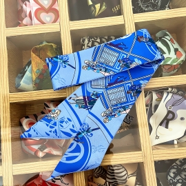 Long print silk smooth look tape belt sashes