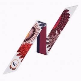 Long print silk smooth look charmeuse print head tape belt sashes