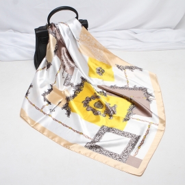 Print smooth charmeuse square scarf