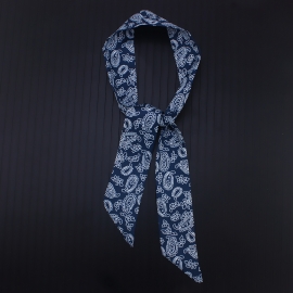 Long print silk smooth look tape belt sashes