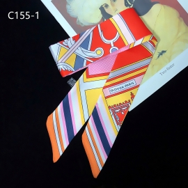 Long print silk smooth look tape belt sashes