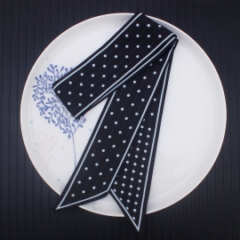 Long print silk smooth look tape belt sashes