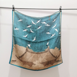 100% mulberry silk high quality elegant square scarf