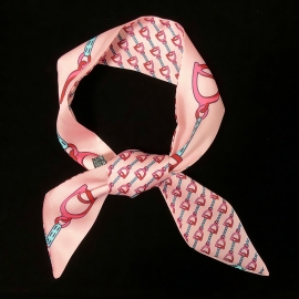 Long print silk smooth look tape belt sashes