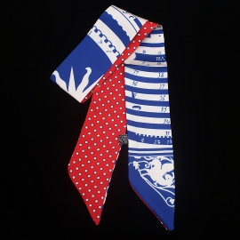 Long print silk smooth look tape belt sashes