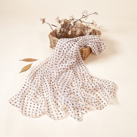 Long print silk smooth look charmeuse shawl scarf