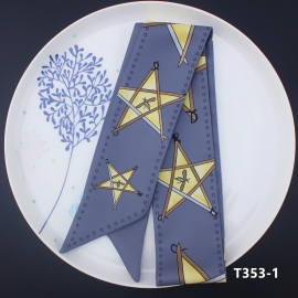 Long print silk smooth look charmeuse print head tape belt sashes