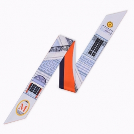 Long print silk smooth look charmeuse print head tape belt sashes