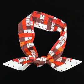 Long print silk smooth look tape belt sashes