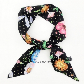 Long print silk smooth look tape belt sashes