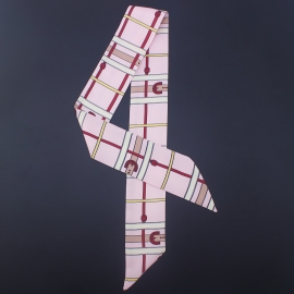 Long print silk smooth look tape belt sashes