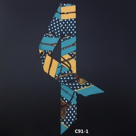 Long print silk smooth look tape belt sashes