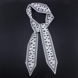 Long print silk smooth look charmeuse print head tape belt sashes