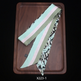 Long print silk smooth look charmeuse print head tape belt sashes