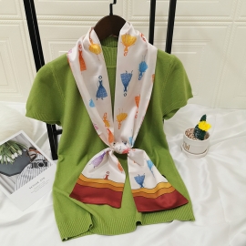 Silk smooth look charmeuse long scarf