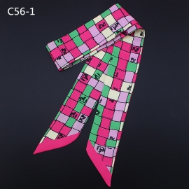 Long print silk smooth look tape belt sashes