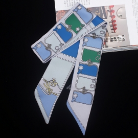 Long print silk smooth look tape belt sashes