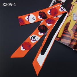 Long print silk smooth look charmeuse print head tape belt sashes