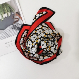 Elegant print charmeuse square scarf