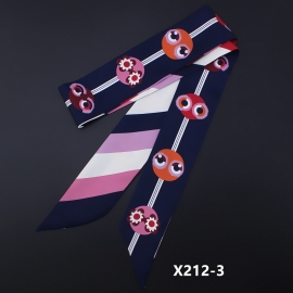 Long print silk smooth look charmeuse print head tape belt sashes