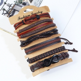 Vintage woven multi-layer cowhide bracelet