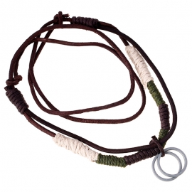 Vintage leather necklace mens leather necklace